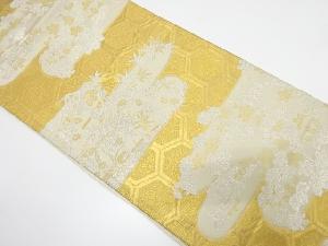 アンティーク　ヱ霞に桐・菊模様織り出し袋帯（着用可）